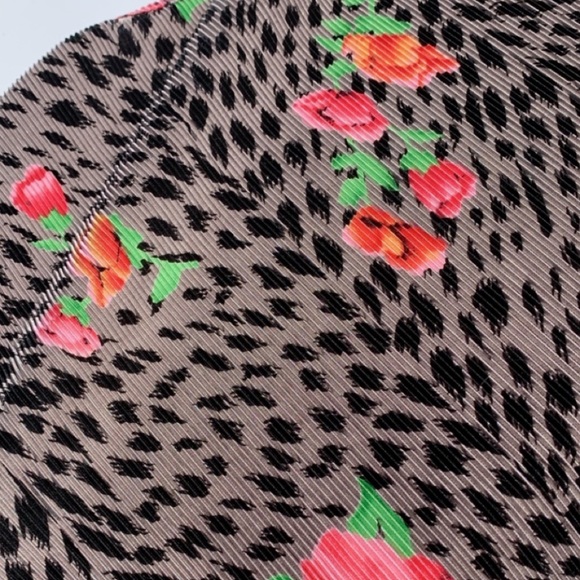 Vintage TESS Ribbed Leopard Dalmatian Vibrant Bright Floral Pattern Cardigan - Picture 3 of 15